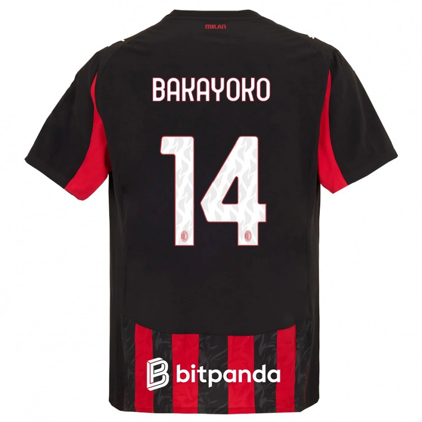 Danxen Kid Tiemoue Bakayoko #14 Red Black Home Jersey 2025/26 T-Shirt