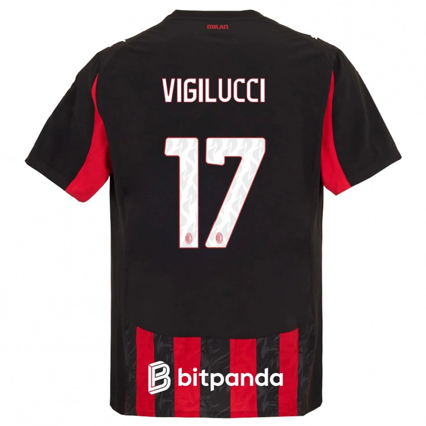 Danxen Kid Valery Vigilucci #17 Red Black Home Jersey 2025/26 T-Shirt