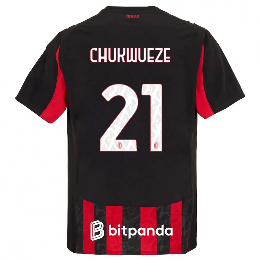 Danxen Kid Samuel Chukwueze #21 Red Black Home Jersey 2025/26 T-Shirt