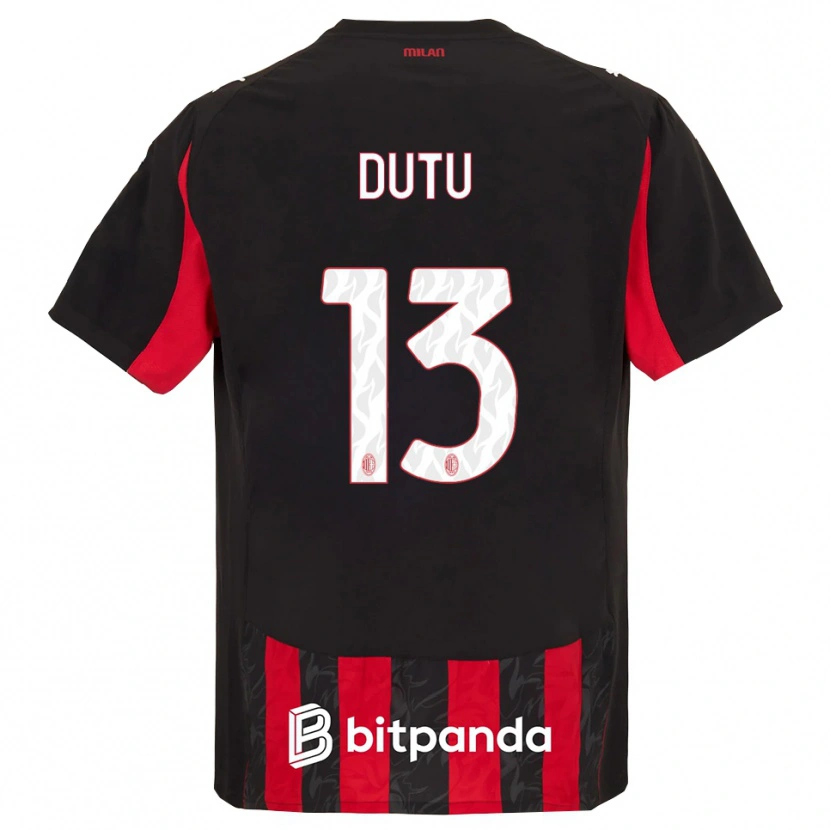 Danxen Kid Matteo Duțu #13 Red Black Home Jersey 2025/26 T-Shirt