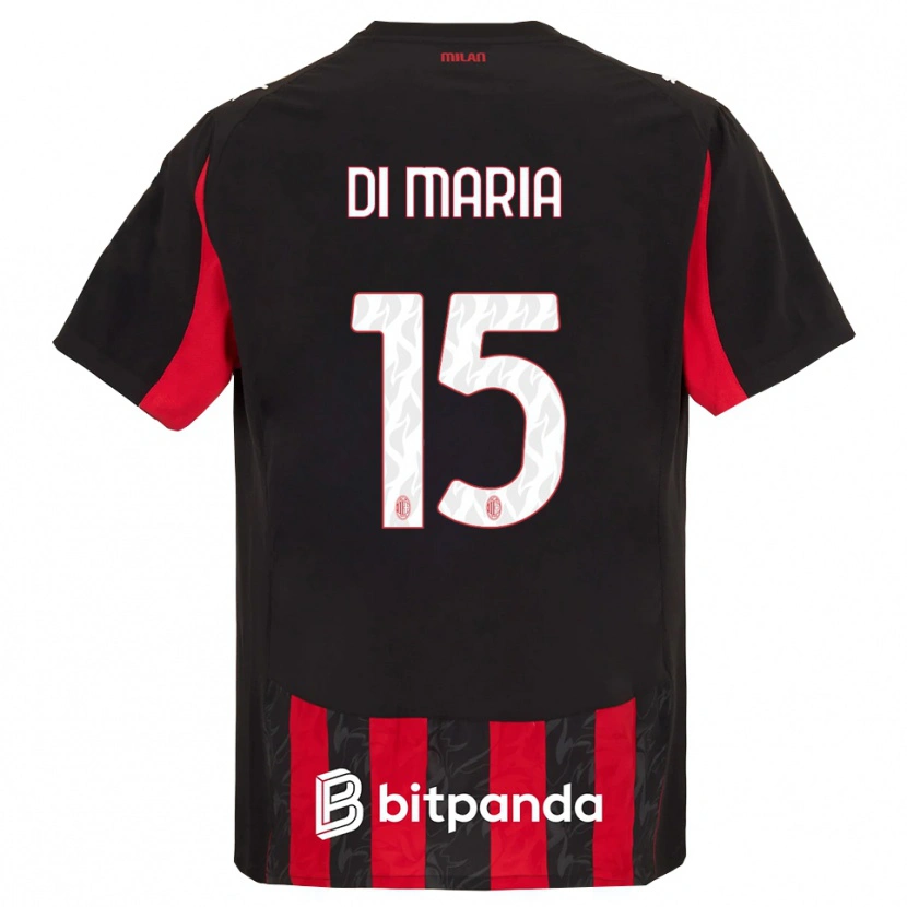 Danxen Kid Alessandro Di Maria #15 Red Black Home Jersey 2025/26 T-Shirt