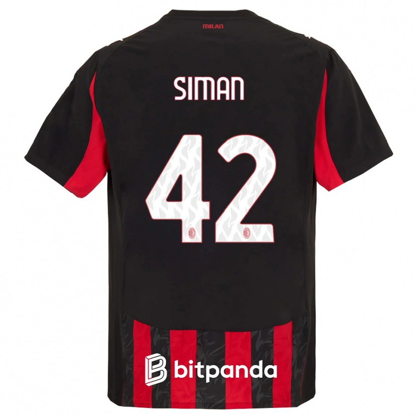 Danxen Kid Alexandru Șiman #42 Red Black Home Jersey 2025/26 T-Shirt