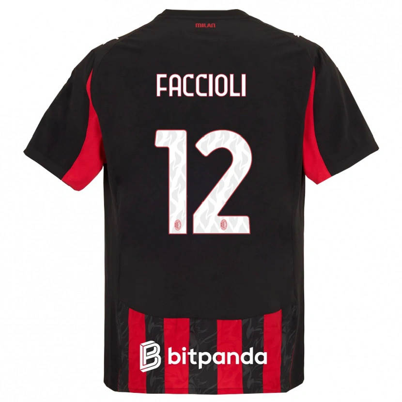 Danxen Kid Pietro Faccioli #12 Red Black Home Jersey 2025/26 T-Shirt