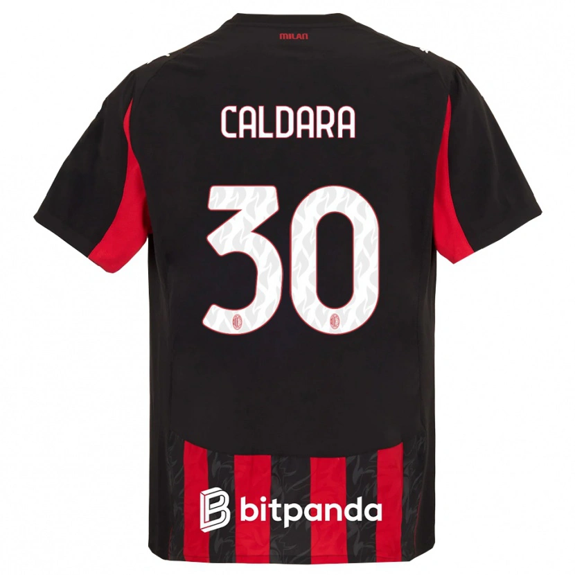 Danxen Kid Mattia Caldara #30 Red Black Home Jersey 2025/26 T-Shirt