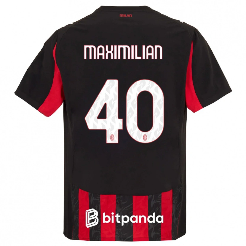 Danxen Kid Maximilian Ibrahimović #40 Red Black Home Jersey 2025/26 T-Shirt