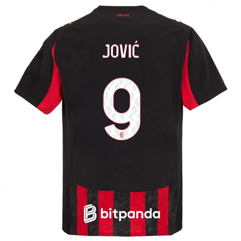Danxen Kid Luka Jovic #9 Red Black Home Jersey 2025/26 T-Shirt
