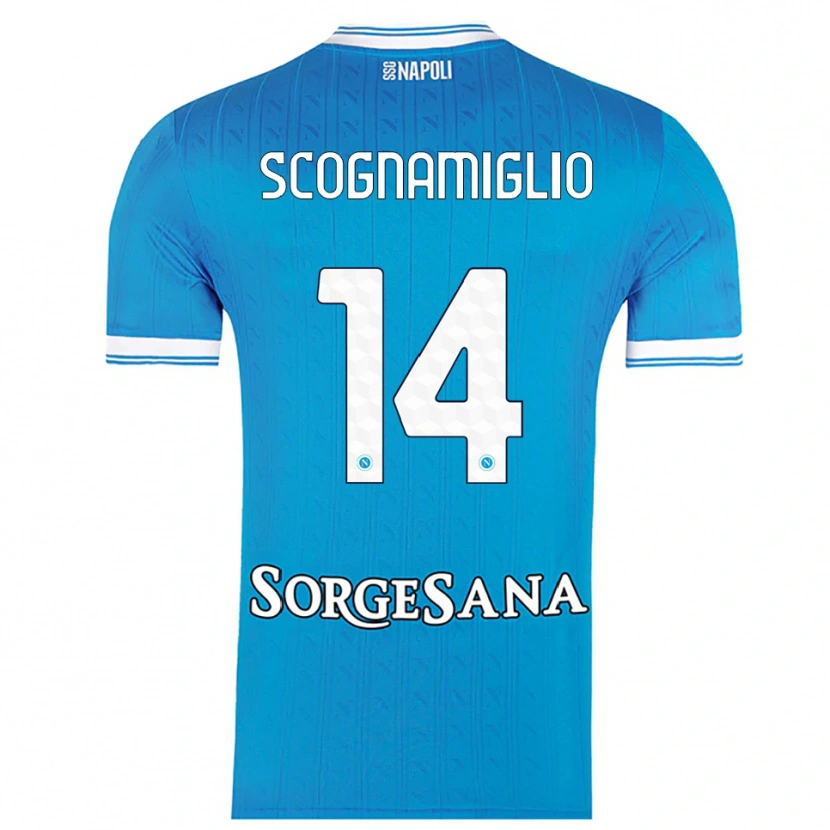 Danxen Kid Fabio Scognamiglio #14 Sky Blue White Home Jersey 2025/26 T-Shirt