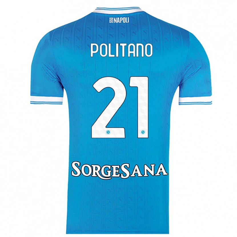 Danxen Kid Matteo Politano #21 Sky Blue White Home Jersey 2025/26 T-Shirt