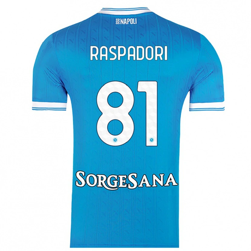 Danxen Kid Giacomo Raspadori #81 Sky Blue White Home Jersey 2025/26 T-Shirt