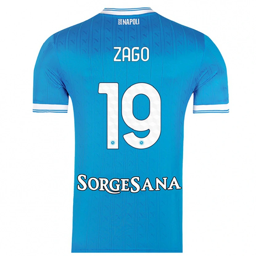 Danxen Kid Gabriele Zago #19 Sky Blue White Home Jersey 2025/26 T-Shirt