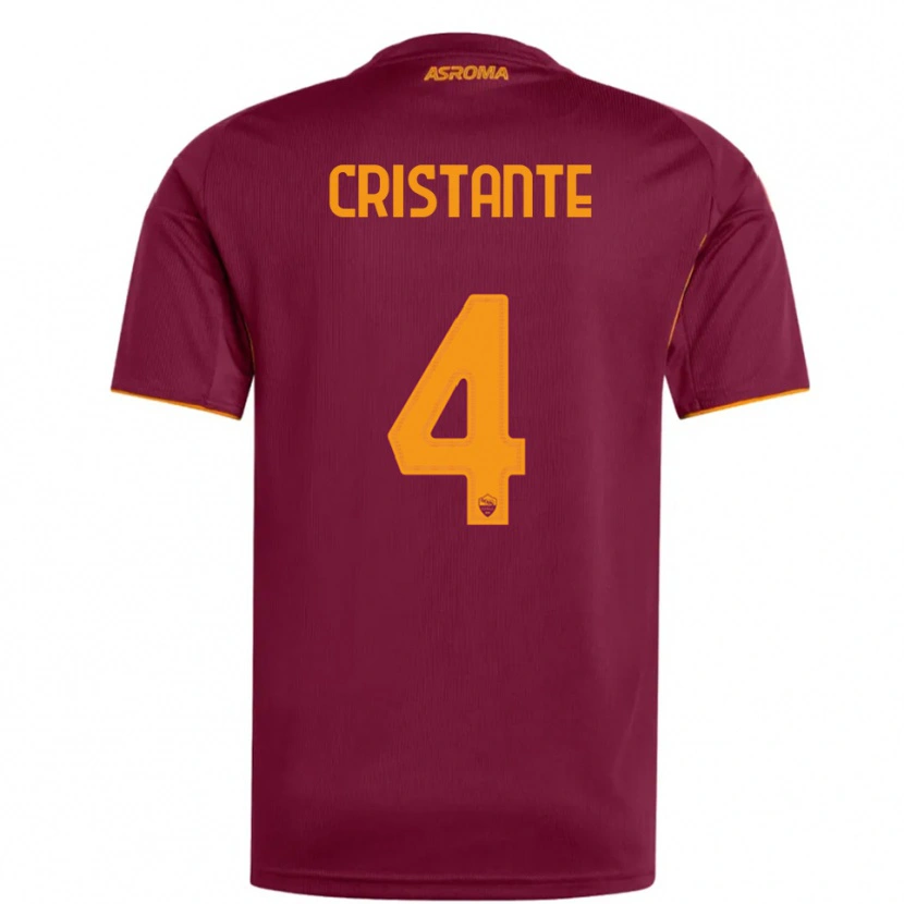 Danxen Kid Bryan Cristante #4 Burgundy Orange Home Jersey 2025/26 T-Shirt