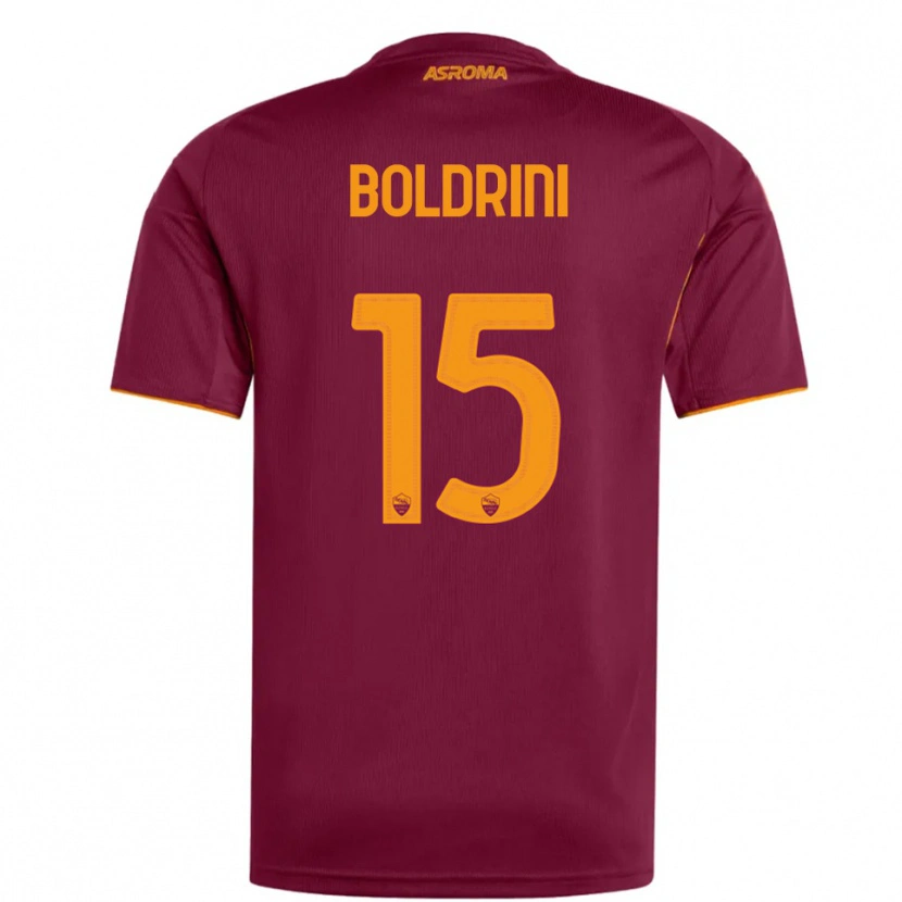 Danxen Kid Mattia Boldrini #15 Burgundy Orange Home Jersey 2025/26 T-Shirt