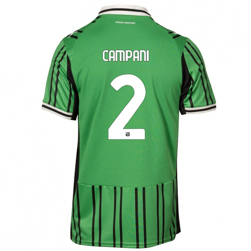Danxen Kid Andrea Campani #2 Green Black Home Jersey 2025/26 T-Shirt
