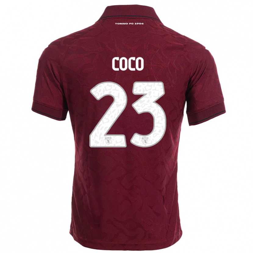 Danxen Kid Saúl Coco #23 Burgundy White Home Jersey 2025/26 T-Shirt