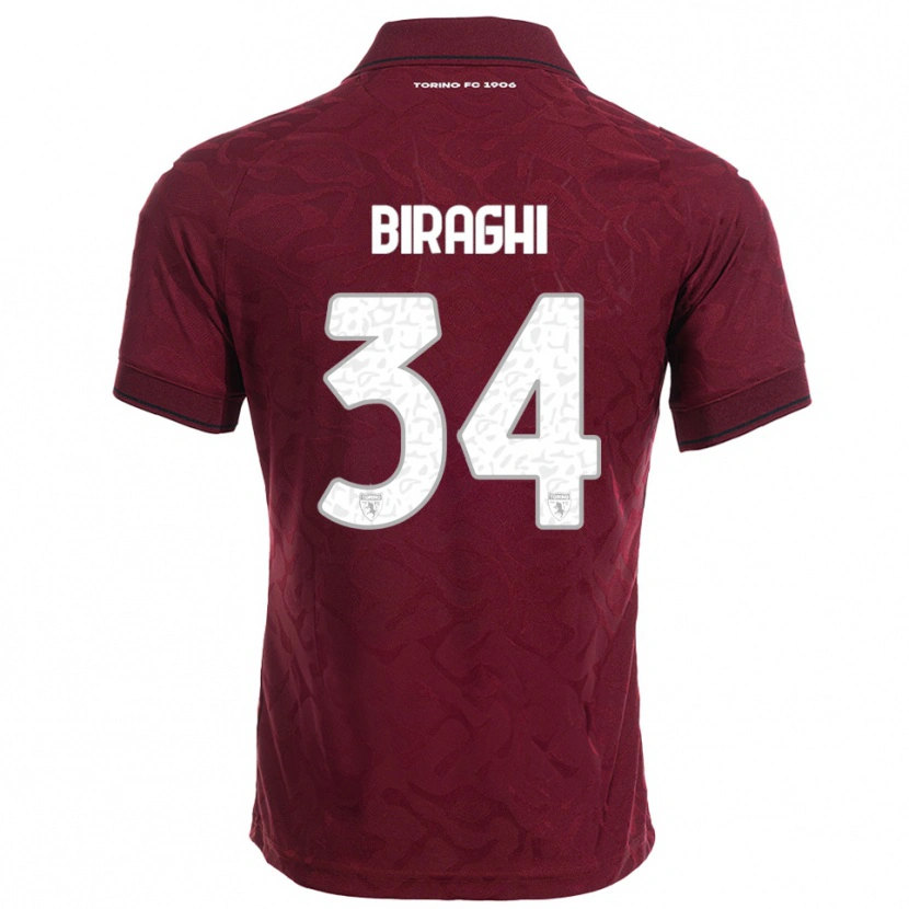Danxen Kid Cristiano Biraghi #34 Burgundy White Home Jersey 2025/26 T-Shirt