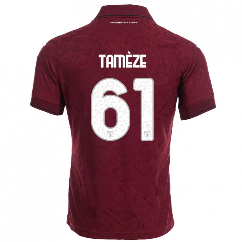 Danxen Kid Adrien Tamèze #61 Burgundy White Home Jersey 2025/26 T-Shirt