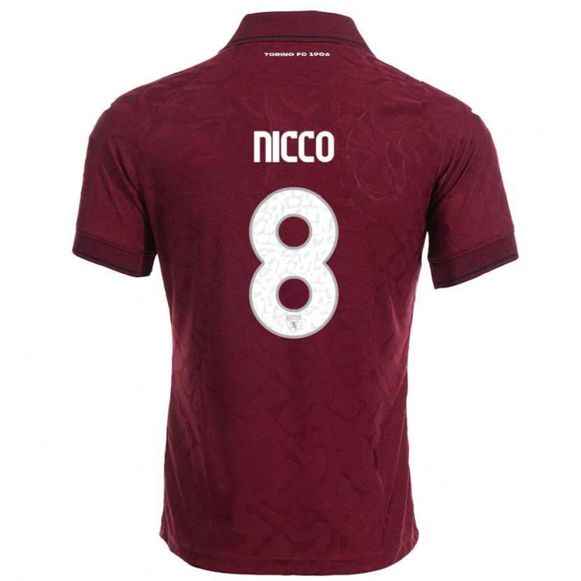 Danxen Kid Giada Nicco #8 Burgundy White Home Jersey 2025/26 T-Shirt