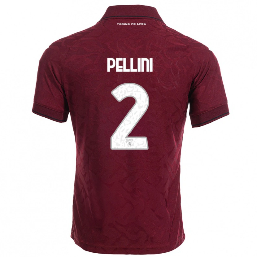 Danxen Kid Mattia Pellini #2 Burgundy White Home Jersey 2025/26 T-Shirt