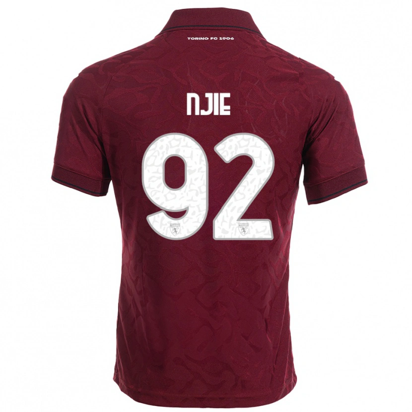 Danxen Kid Alieu Njie #92 Burgundy White Home Jersey 2025/26 T-Shirt