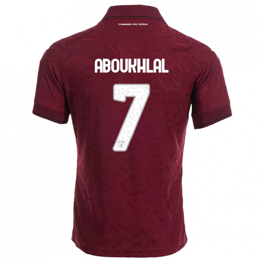 Danxen Kid Zakaria Aboukhlal #7 Burgundy White Home Jersey 2025/26 T-Shirt