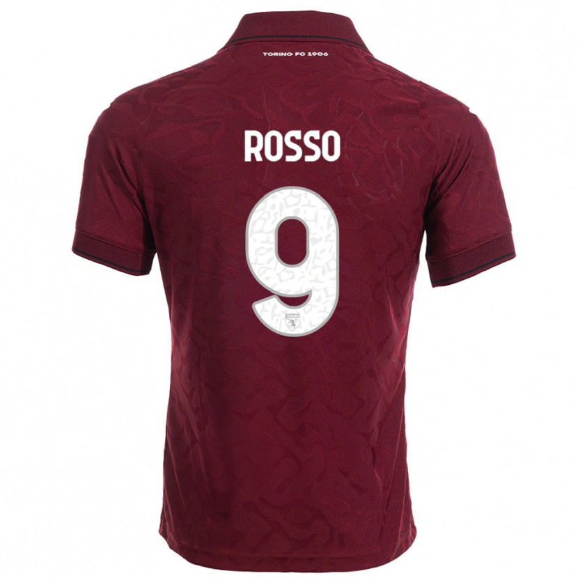 Danxen Kid Eleonora Rosso #9 Burgundy White Home Jersey 2025/26 T-Shirt