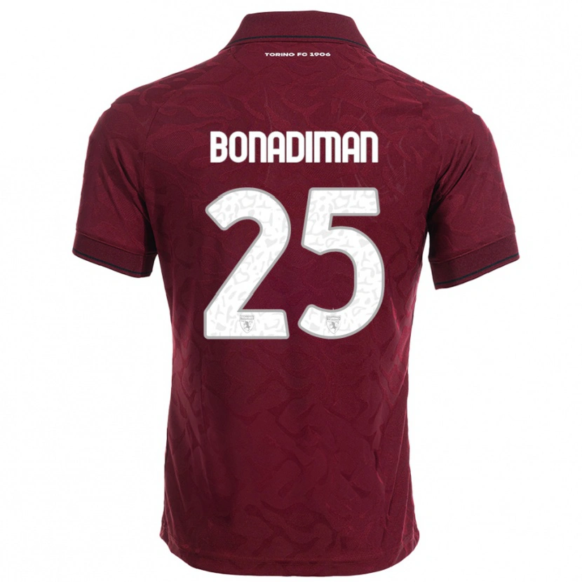 Danxen Kid Matteo Bonadiman #25 Burgundy White Home Jersey 2025/26 T-Shirt