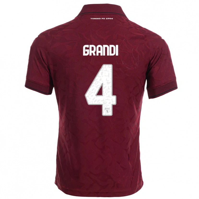 Danxen Kid Lorenzo Grandi #4 Burgundy White Home Jersey 2025/26 T-Shirt