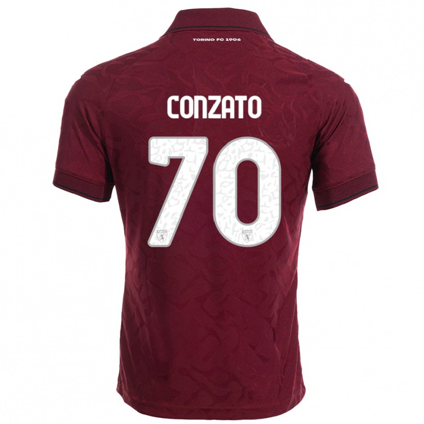 Danxen Kid Filippo Conzato #70 Burgundy White Home Jersey 2025/26 T-Shirt