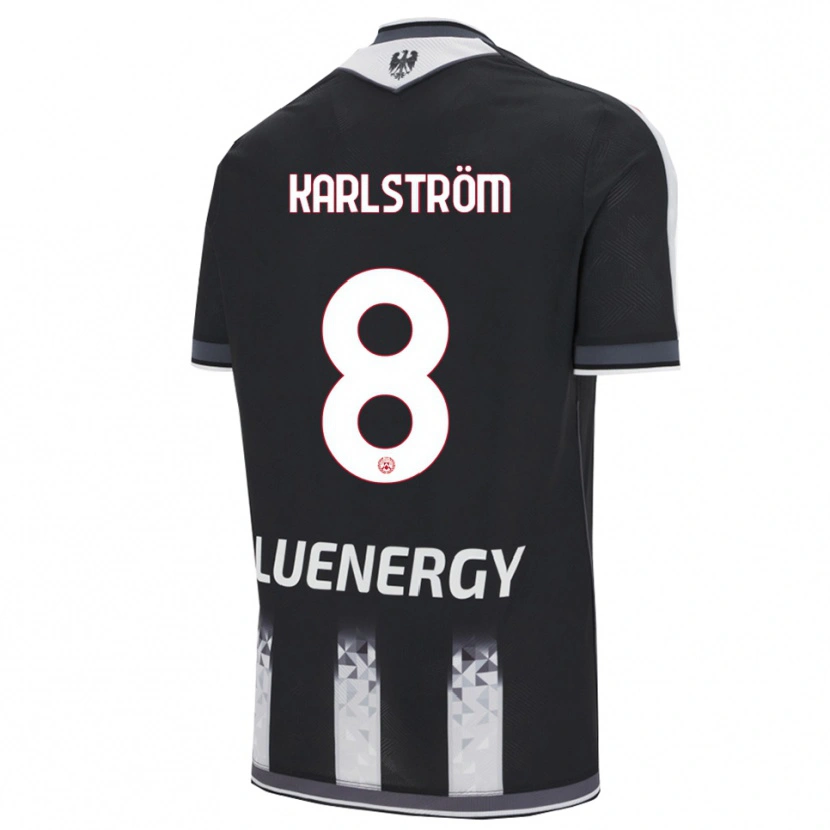Danxen Kid Jesper Karlström #8 Black White Home Jersey 2025/26 T-Shirt