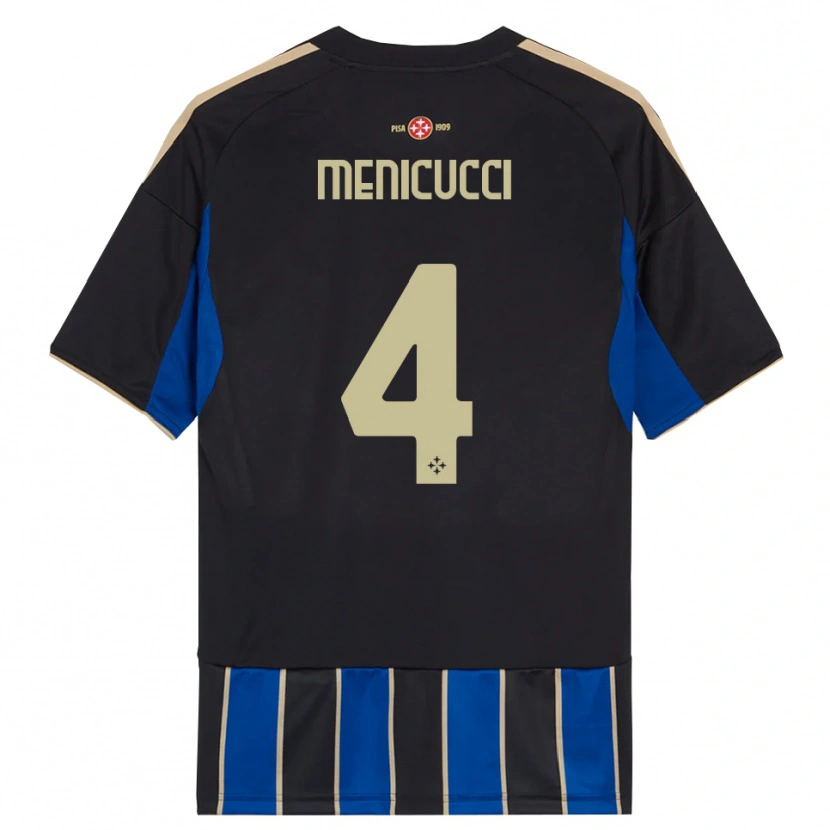 Danxen Kid Edoardo Menicucci #4 Black Blue Home Jersey 2025/26 T-Shirt