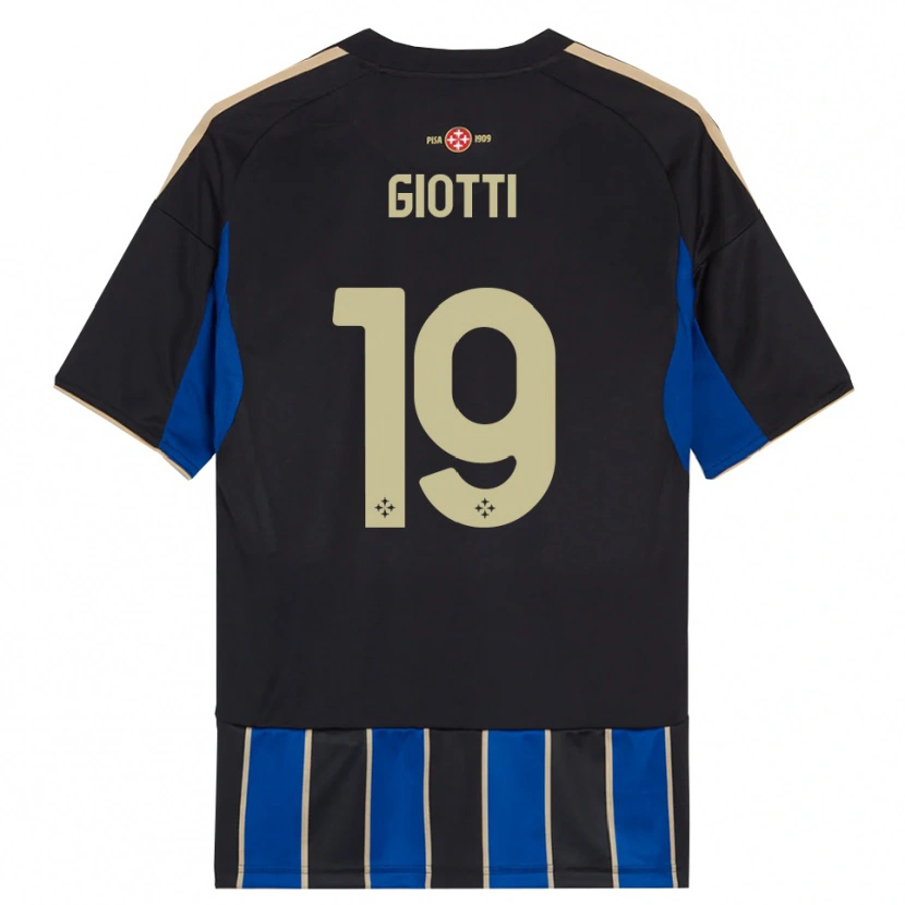 Danxen Kid Emanuele Giotti #19 Black Blue Home Jersey 2025/26 T-Shirt