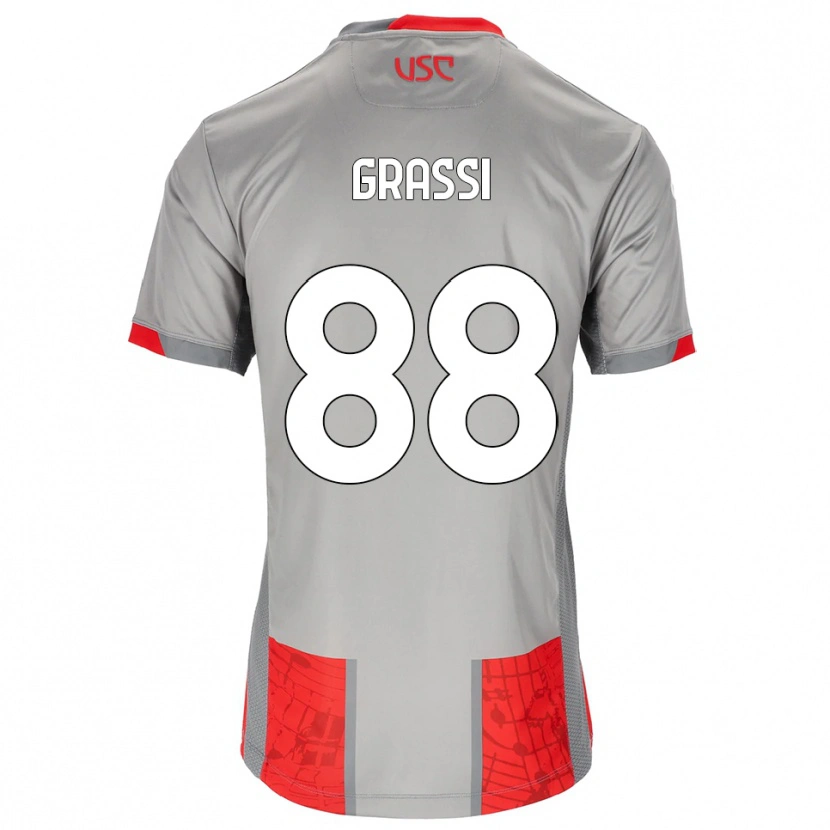 Danxen Kid Alberto Grassi #88 Red Gray Home Jersey 2025/26 T-Shirt