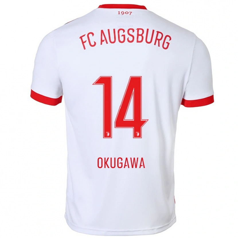 Danxen Kid Masaya Okugawa #14 White Red Home Jersey 2025/26 T-Shirt
