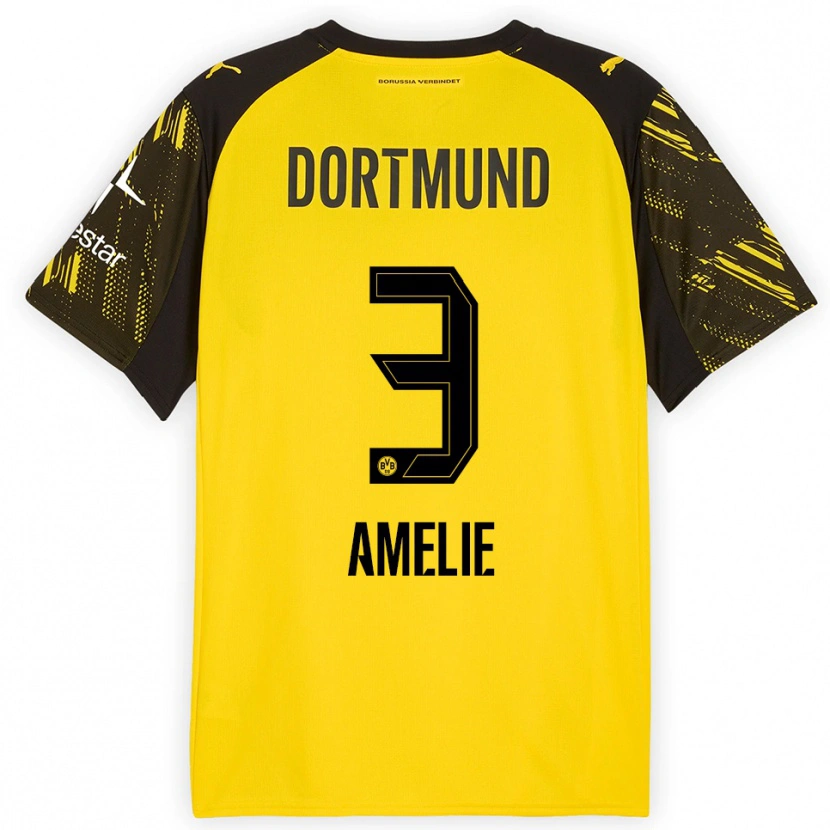 Danxen Kid Berger Amelie #3 Yellow Black Home Jersey 2025/26 T-Shirt
