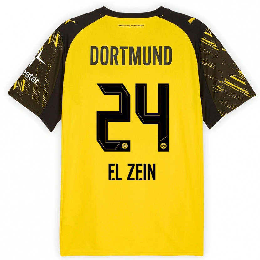 Danxen Kid Abu-Bekir Omer El-Zein #24 Yellow Black Home Jersey 2025/26 T-Shirt