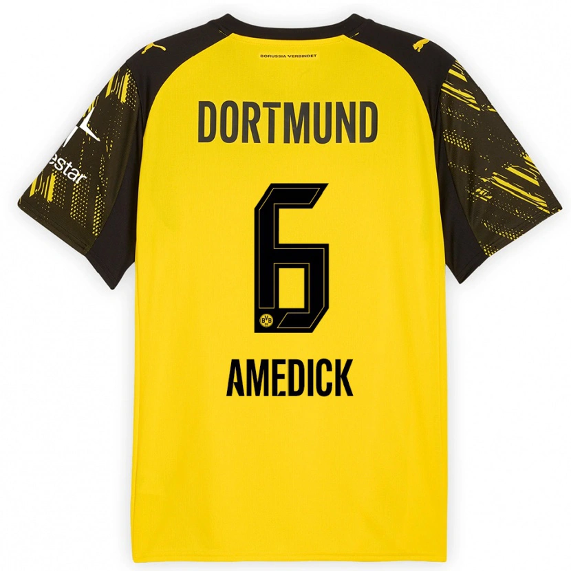 Danxen Kid Maik Amedick #6 Yellow Black Home Jersey 2025/26 T-Shirt