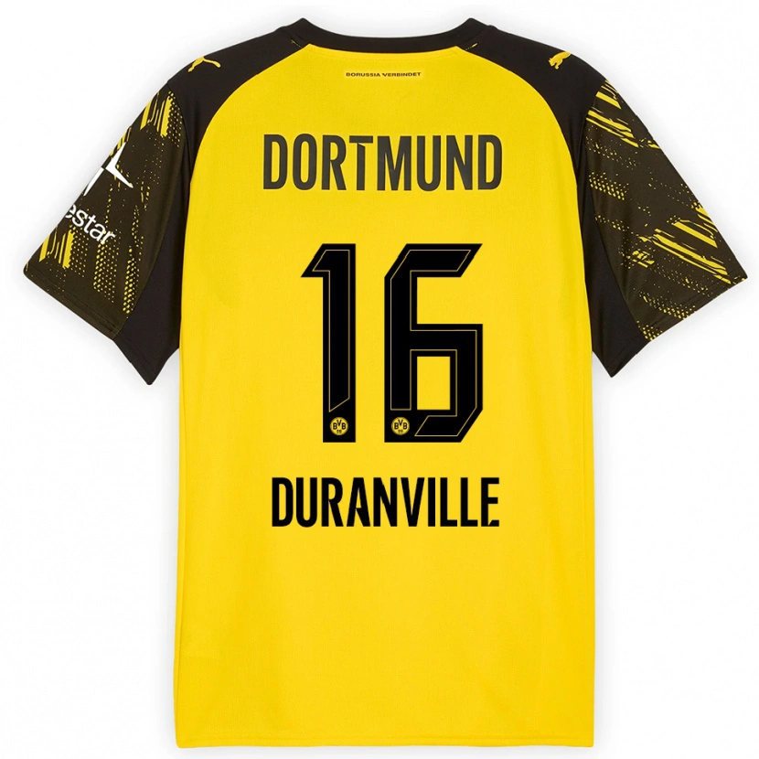 Danxen Kid Julien Duranville #16 Yellow Black Home Jersey 2025/26 T-Shirt