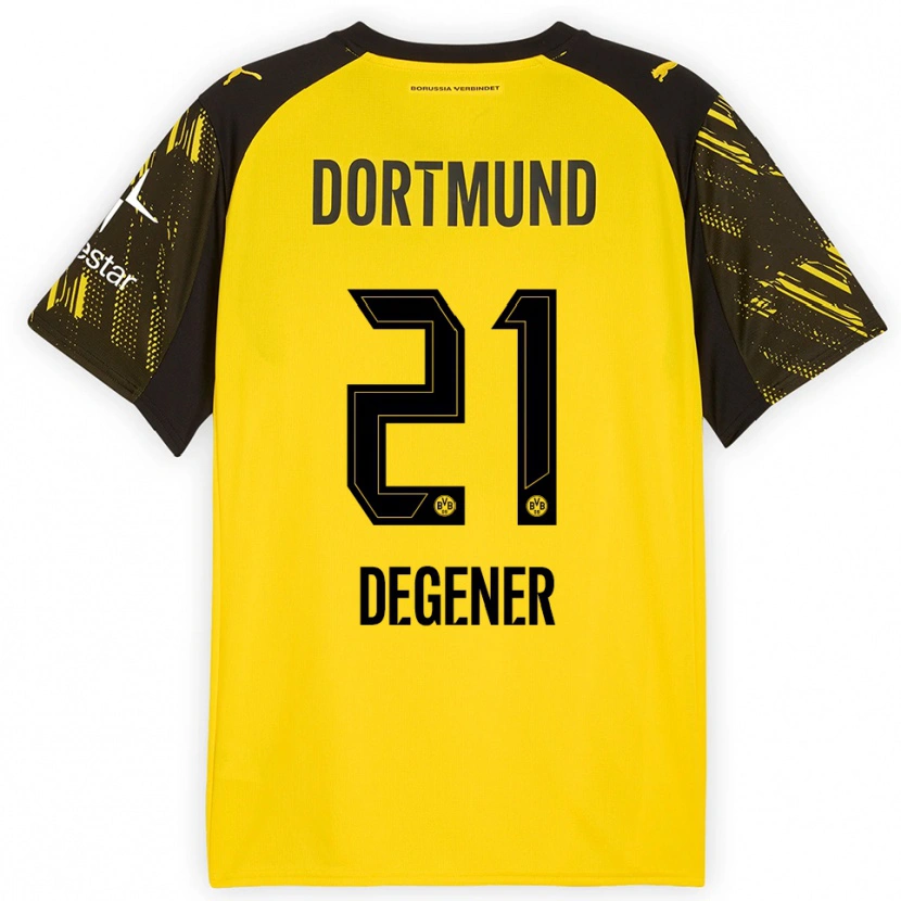 Danxen Kid Tim Degener #21 Yellow Black Home Jersey 2025/26 T-Shirt