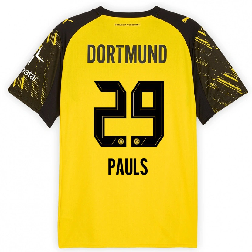 Danxen Kid Emilia Pauls #29 Yellow Black Home Jersey 2025/26 T-Shirt