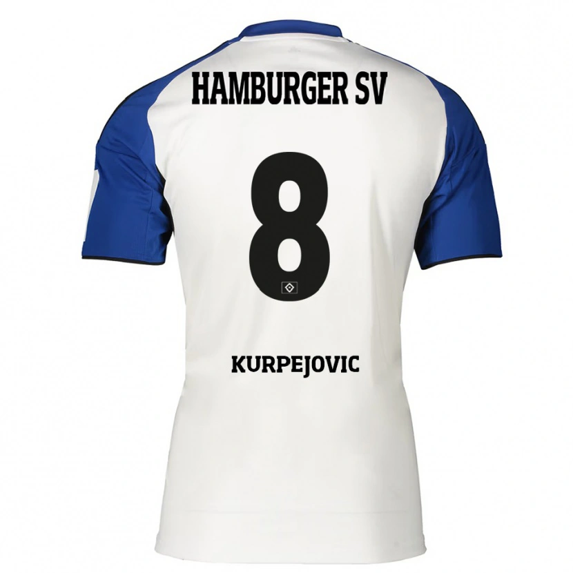 Danxen Kid Emin Kurpejovic #8 White Blue Home Jersey 2025/26 T-Shirt