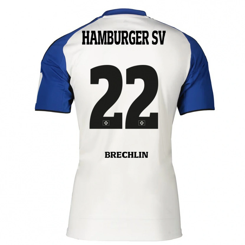 Danxen Kid Bjarne Brechlin #22 White Blue Home Jersey 2025/26 T-Shirt
