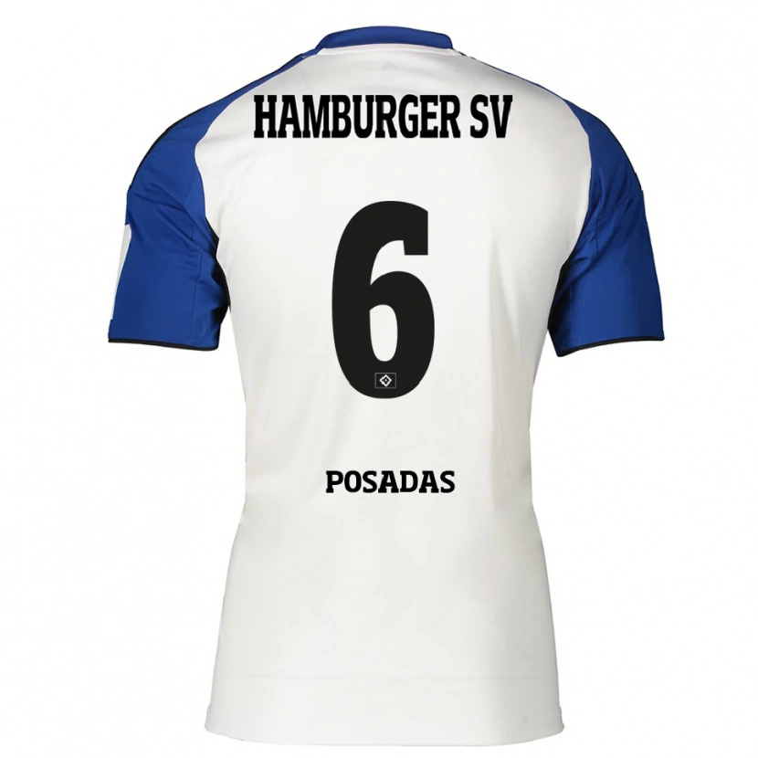 Danxen Kid Leonardo Posadas #6 White Blue Home Jersey 2025/26 T-Shirt