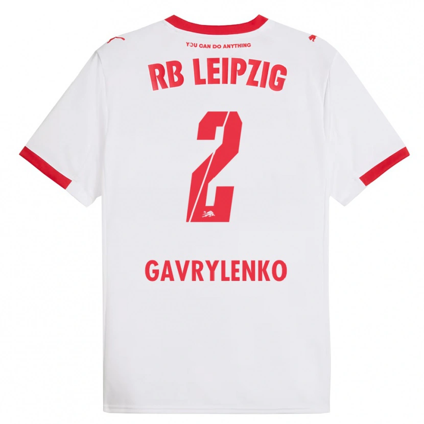 Danxen Kid Oleksandr Gavrylenko #2 White Red Home Jersey 2025/26 T-Shirt