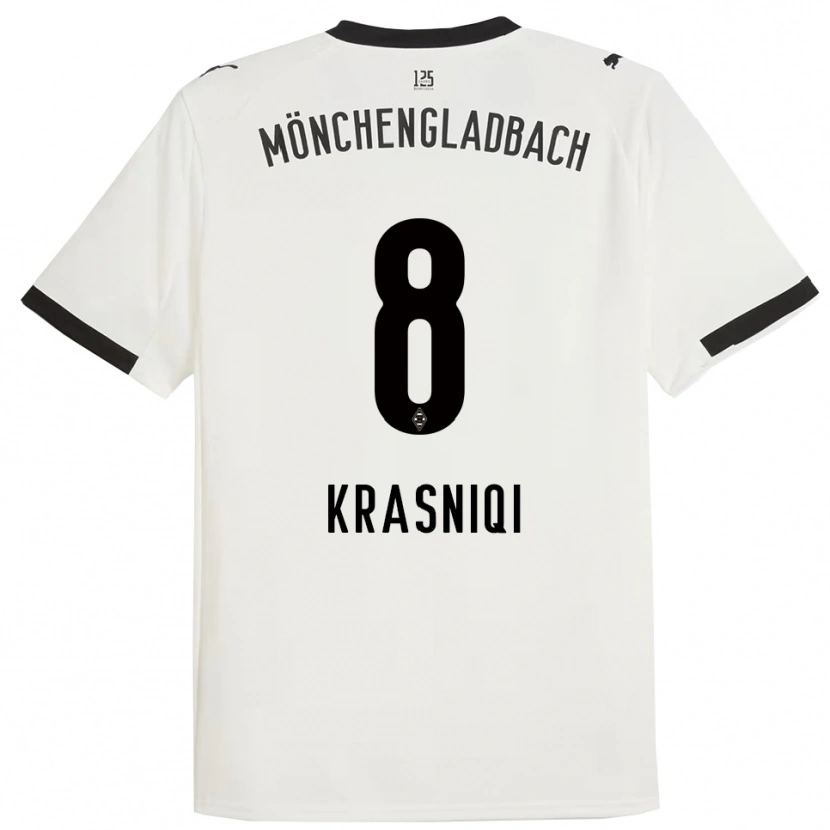 Danxen Kid Engjell Krasniqi #8 White Black Home Jersey 2025/26 T-Shirt