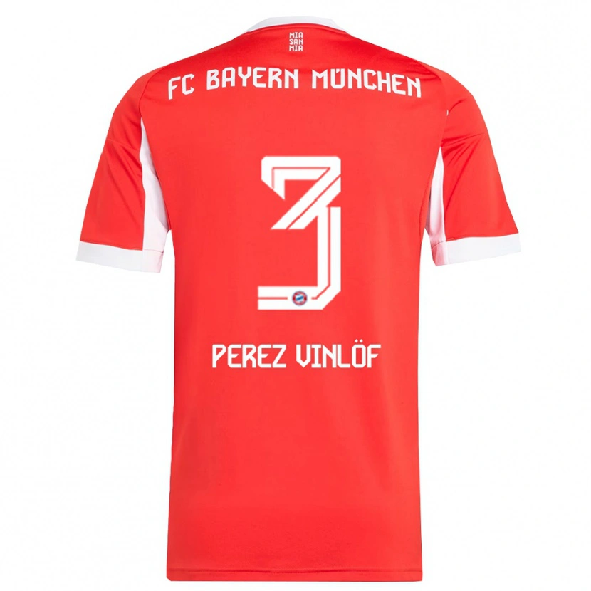 Danxen Kid Matteo Perez Vinlöf #3 Red White Home Jersey 2025/26 T-Shirt