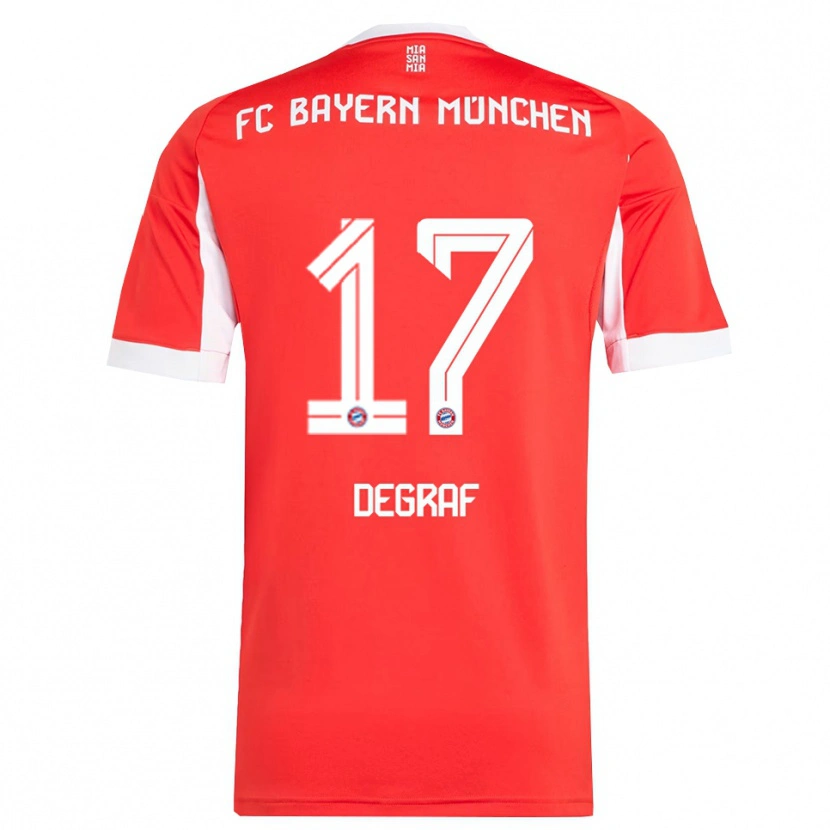 Danxen Kid Artur Degraf #17 Red White Home Jersey 2025/26 T-Shirt