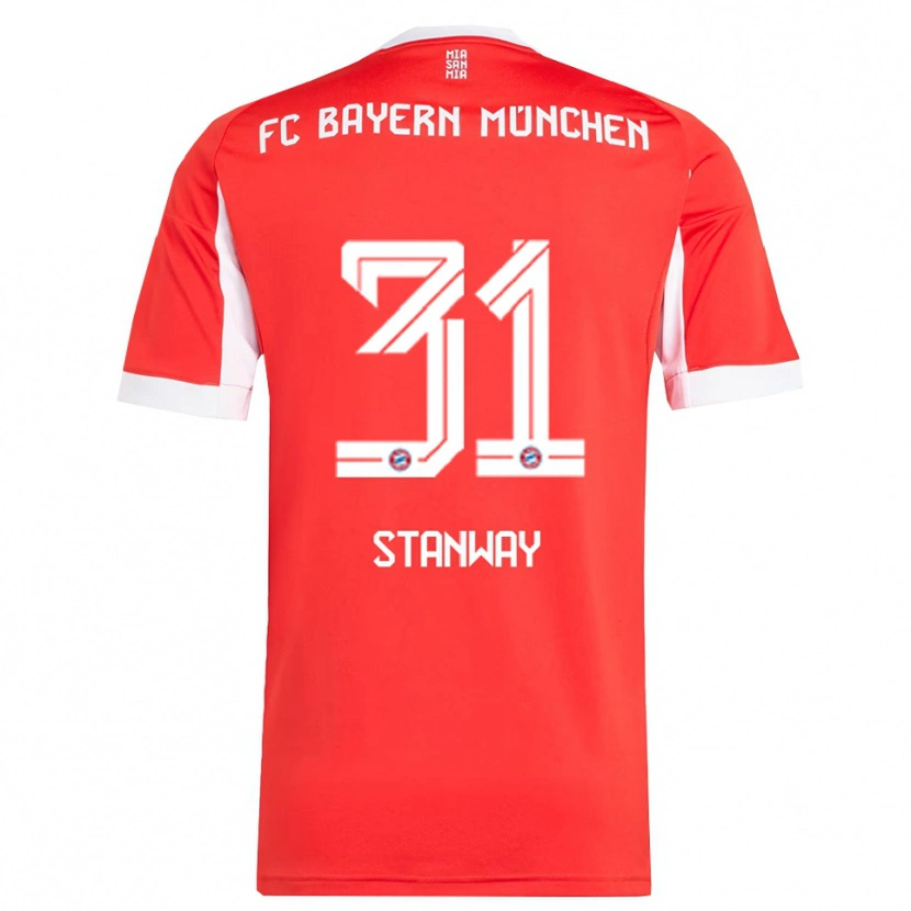 Danxen Kid Georgia Stanway #31 Red White Home Jersey 2025/26 T-Shirt