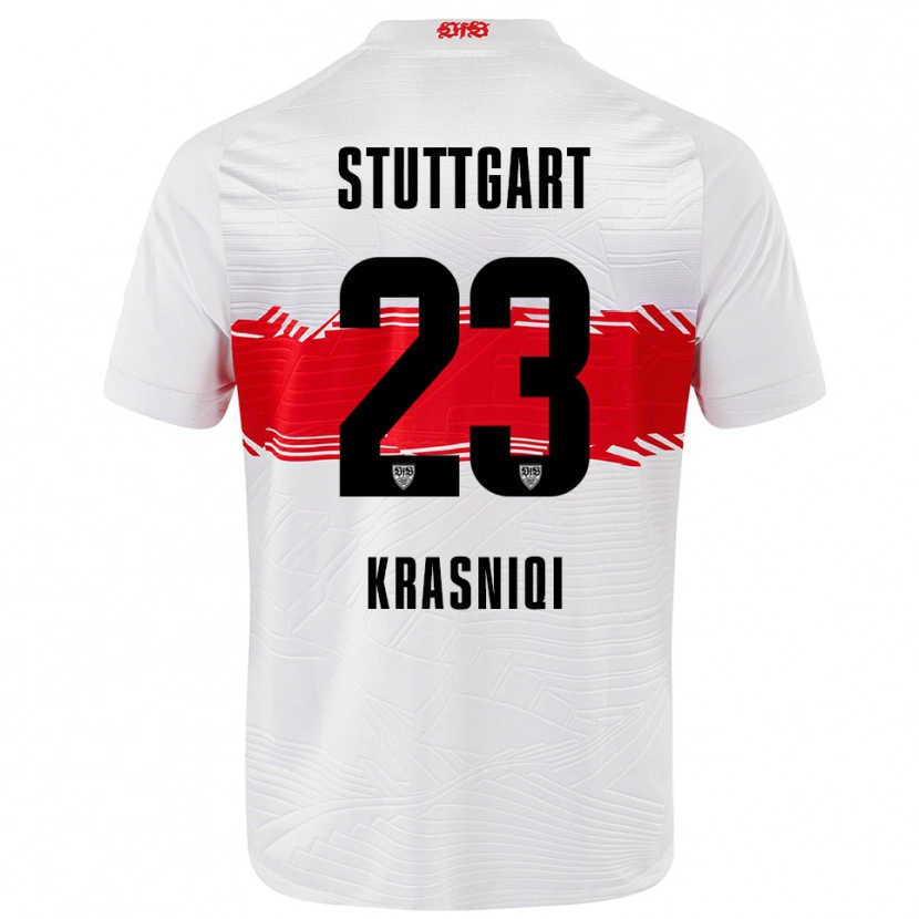 Danxen Kid Elton Krasniqi #23 White Red Home Jersey 2025/26 T-Shirt