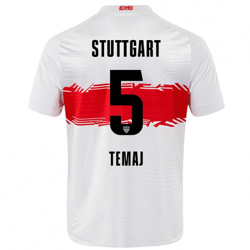 Danxen Kid Laureta Temaj #5 White Red Home Jersey 2025/26 T-Shirt