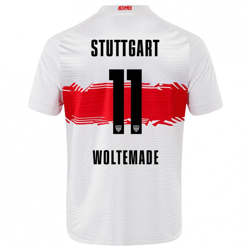 Danxen Kid Nick Woltemade #11 White Red Home Jersey 2025/26 T-Shirt